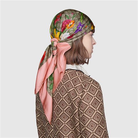 gucci silk scarf floral|Gucci Floral.